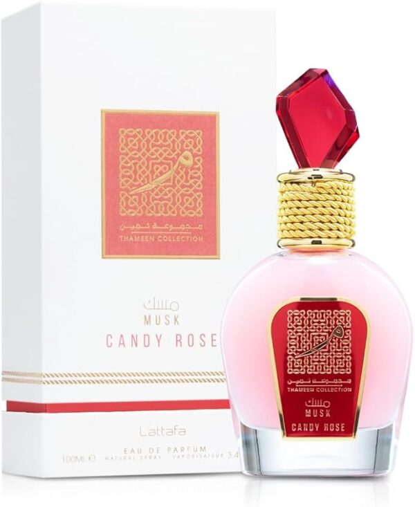LATTAFA SPRAY THAMEEN MUSK CANDY ROSE 100ML - Imagem 3